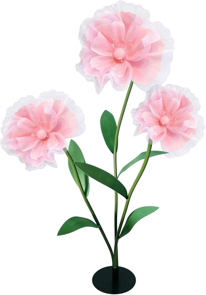 5.9FT Large Pink Artificial Flowers w/Stand, Assembly Required