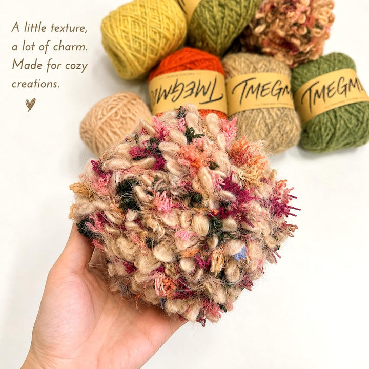 Granny Square Yarn Color Pack, 8 Skeins Soft Textured Crochet Yarn Set with Daisy Chart for Adults (Autumn Forest)
