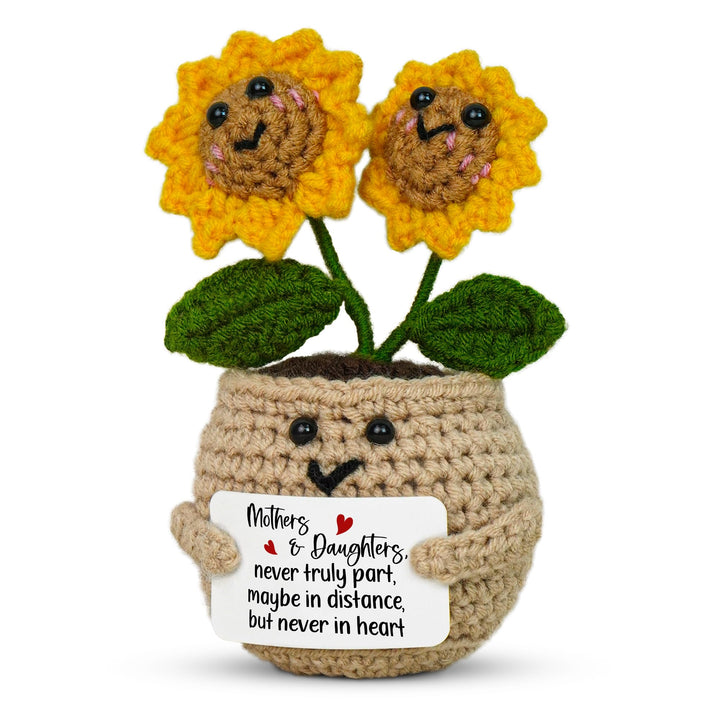 OASSIE Aunt Gifts for Women - Emotional Support Crochet Sunflower