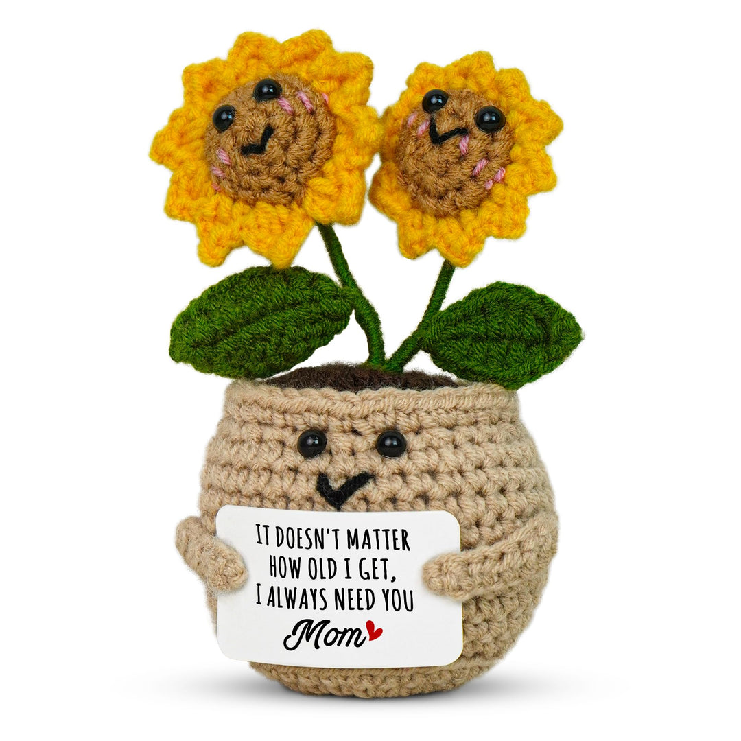 OASSIE Aunt Gifts for Women - Emotional Support Crochet Sunflower