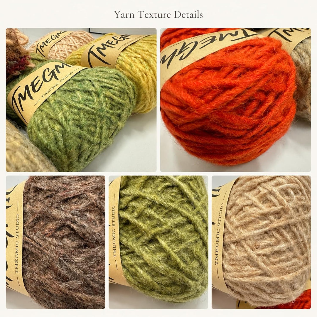 Granny Square Yarn Color Pack, 8 Skeins Soft Textured Crochet Yarn Set with Daisy Chart for Adults (Autumn Forest)